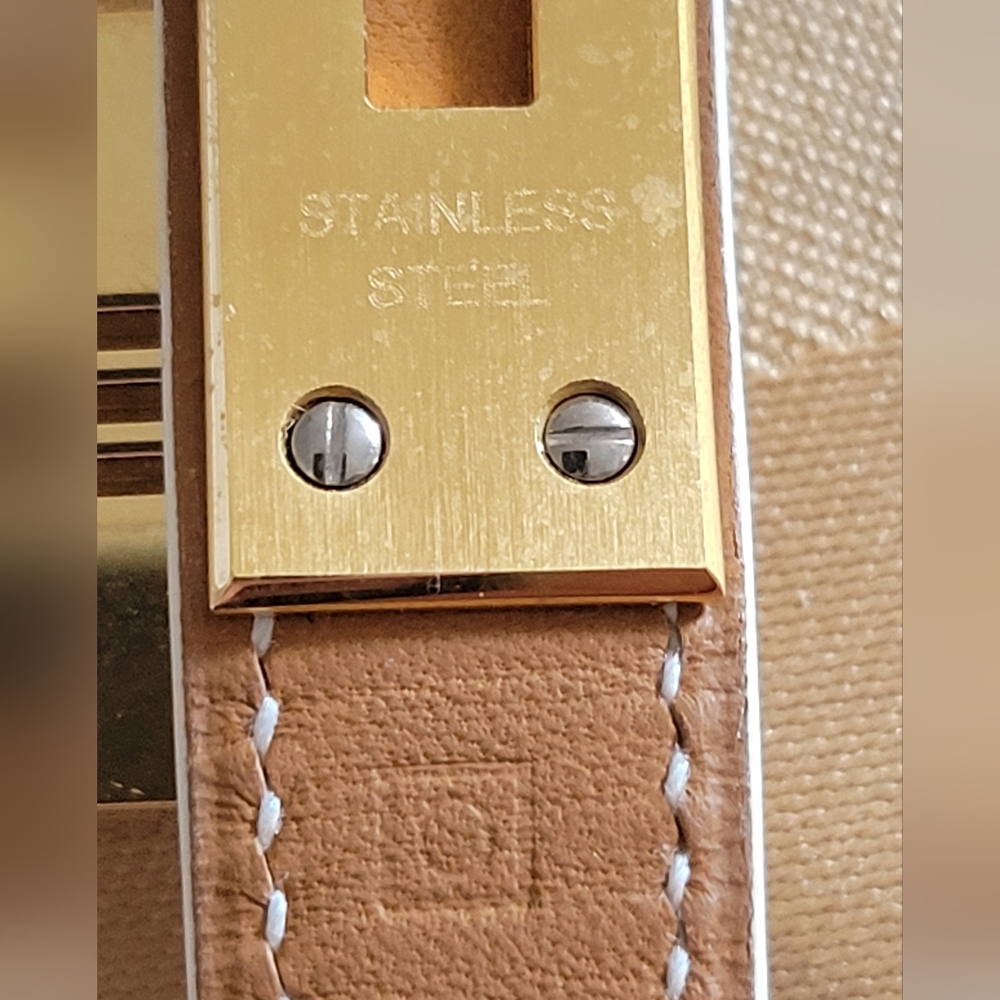 Hermes Gold and White Women's Kelly Lock Watch - Picture 10 of 10